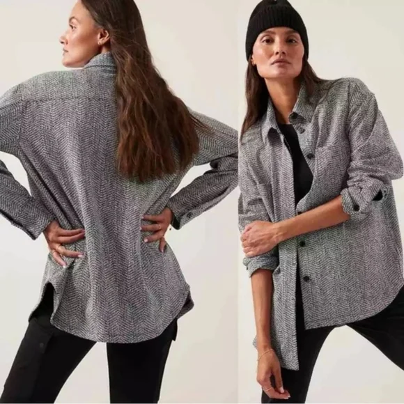 Athleta Gray Button Down Shirt - Picture 1 of 7